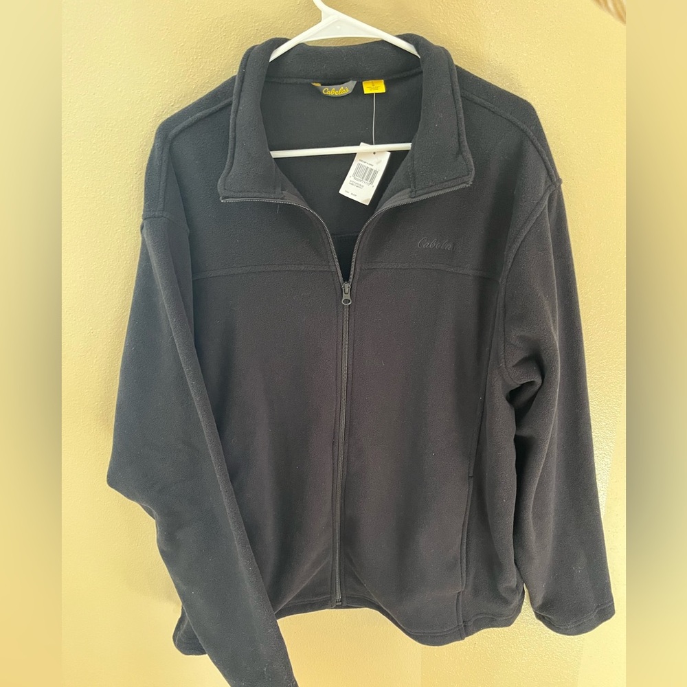 Cabela’s Black Mens Fleece Zip Up Jacket